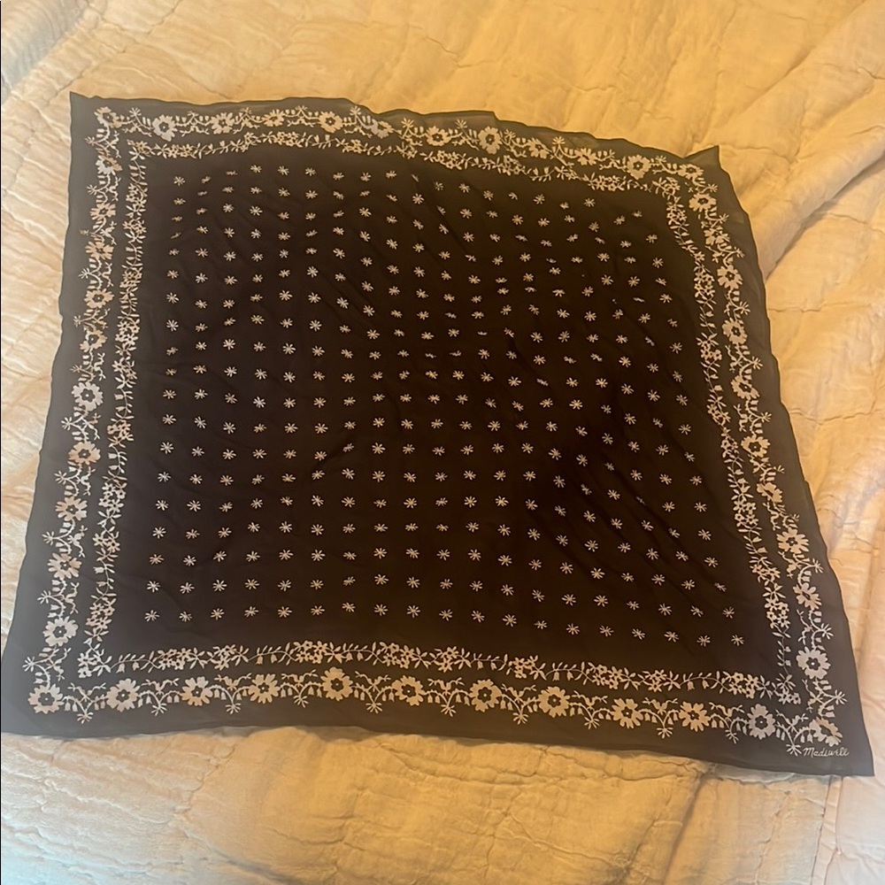 Madewell Black Floral Bandana